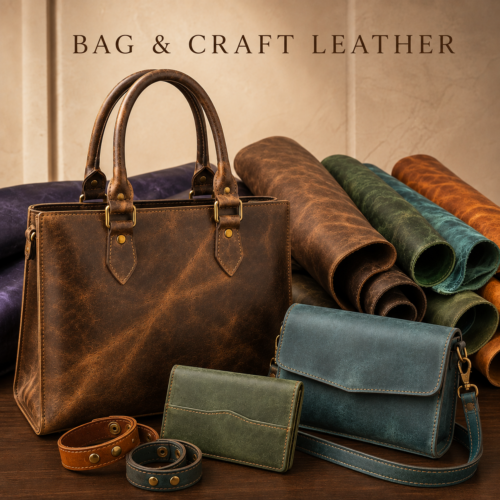 Bag and craft leather for handbags, upholstery and leathercraft