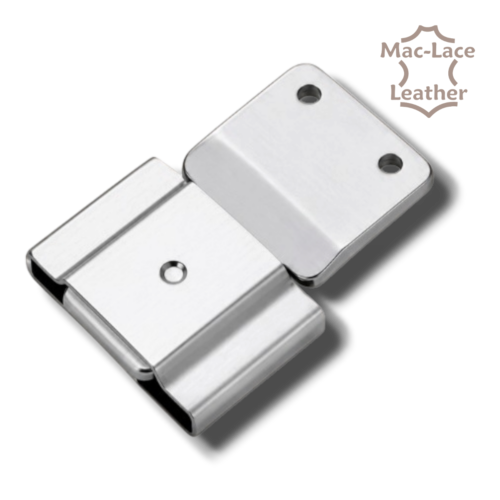 Pair of 2.5-inch T.S. Blevins stainless steel adjustable saddle fender buckles