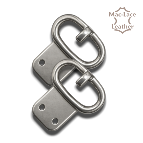 Pair of 64mm heavy-duty stainless steel fender quick adjusters with 9mm cord and 40 x 40mm plates