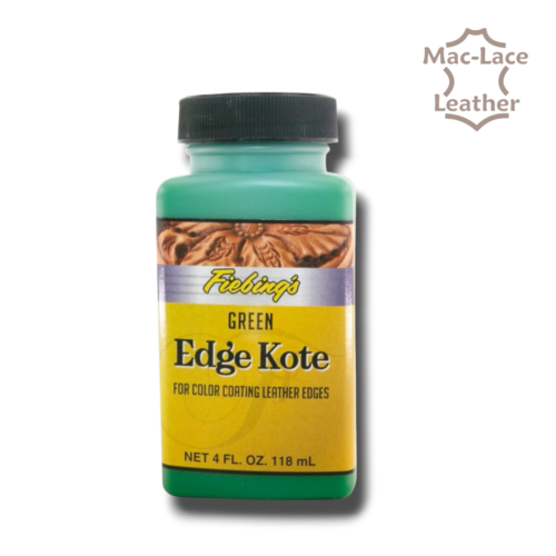 Green Fiebing’s Edge Kote® 118ml flexible semi-gloss leather edge finish.