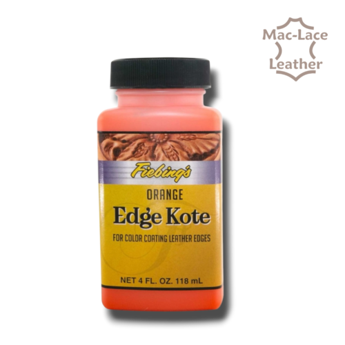 Orange Fiebing’s Edge Kote® 118ml flexible semi-gloss leather edge finish.