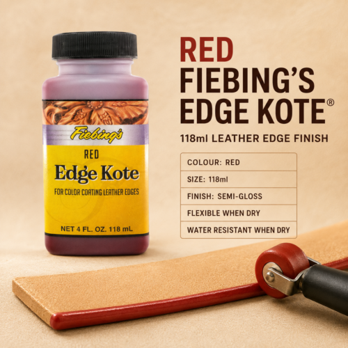 Red Fiebing’s Edge Kote® 118ml flexible semi-gloss leather edge finish.