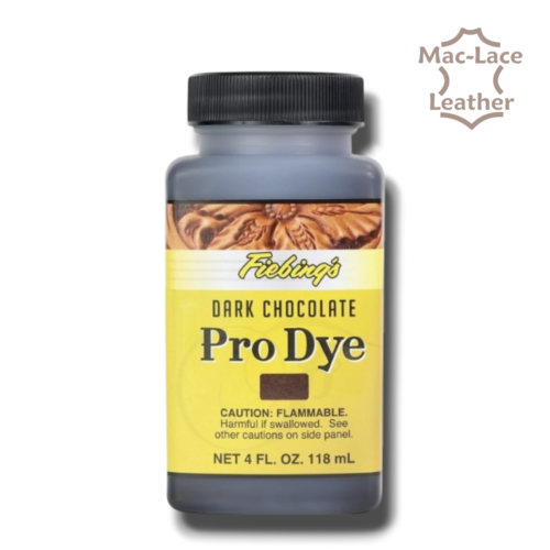 Fiebing’s Dark Chocolate Pro Dye 118ml bottle for colouring natural and vegetable-tanned leather.