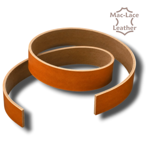 3.8–4mm cognac premium Italian crust leather belt blank strap, suitable for carving, stamping and embossing.