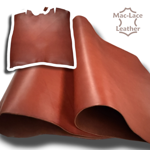 3.8–4.0mm cognac Italian double-butt belting leather, first-grade hide for premium belts, straps and saddlery.