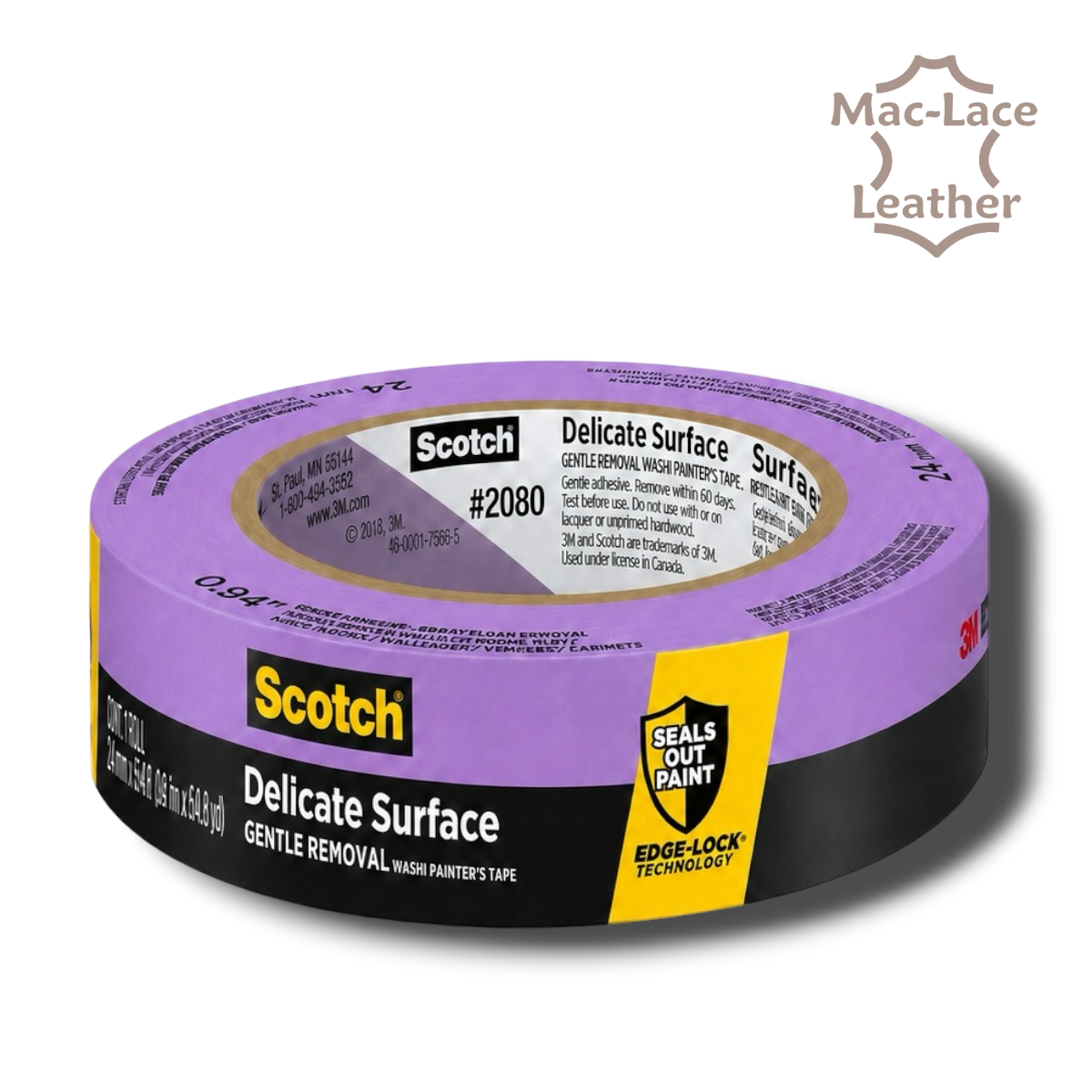 24mm x 55m Scotch 2080 purple delicate-surface tape for securing tracing paper and patterns onto leather.