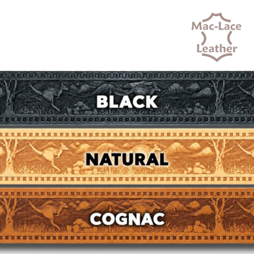 Australian Outback Kangaroo embossed vegetable-tanned leather belt blank