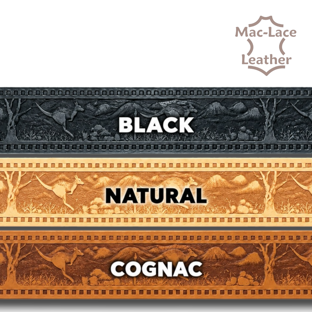 Australian Outback Kangaroo embossed vegetable-tanned leather belt blank