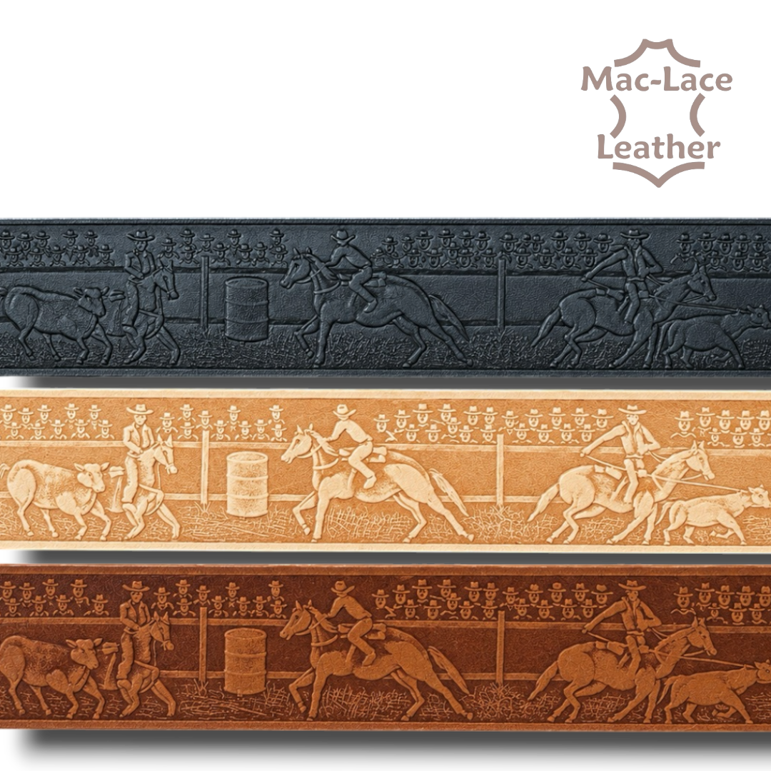 Barrel Rider Blank with embossed leather belt design