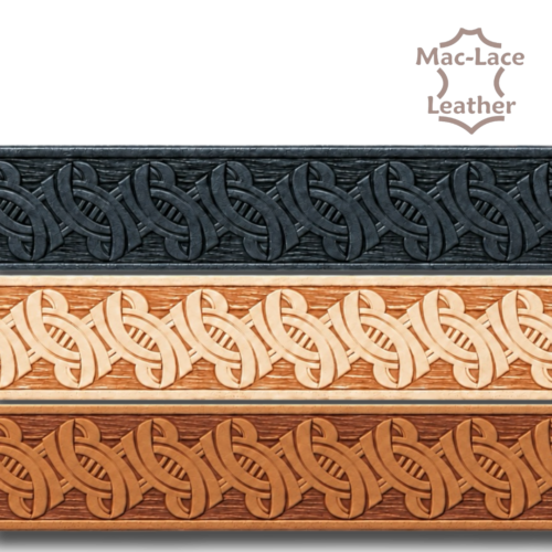 Embossed Celtic leather belt blanks in Black, Natural and Cognac