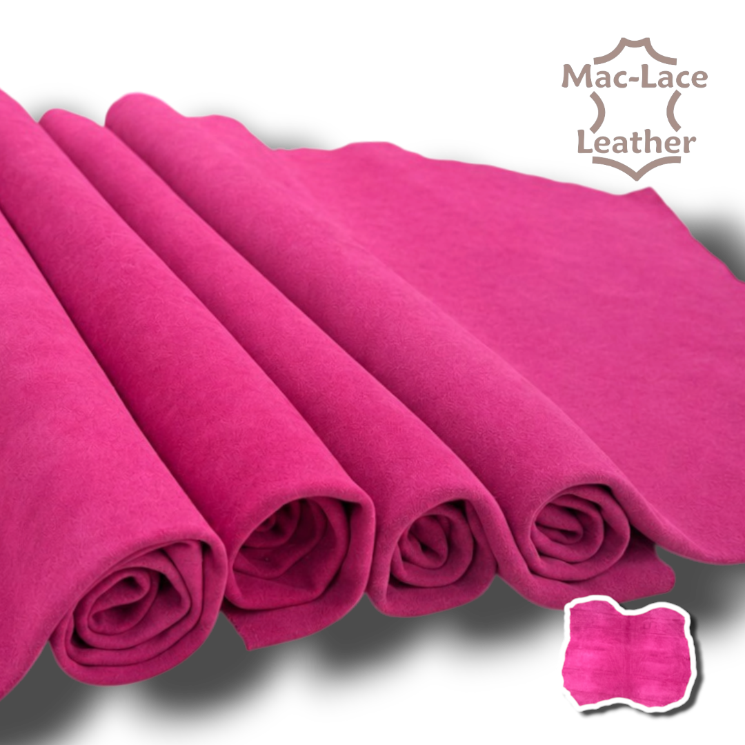 1.2–1.4mm hot pink chrome-tanned cow suede double butt leather