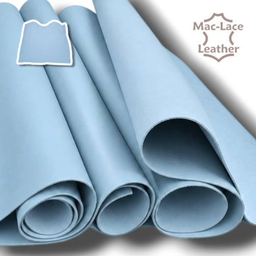 Rolled baby blue full grain double butt cow leather, 2–2.2mm thick
