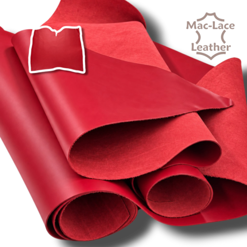2–2.2mm red full grain double butt cow leather