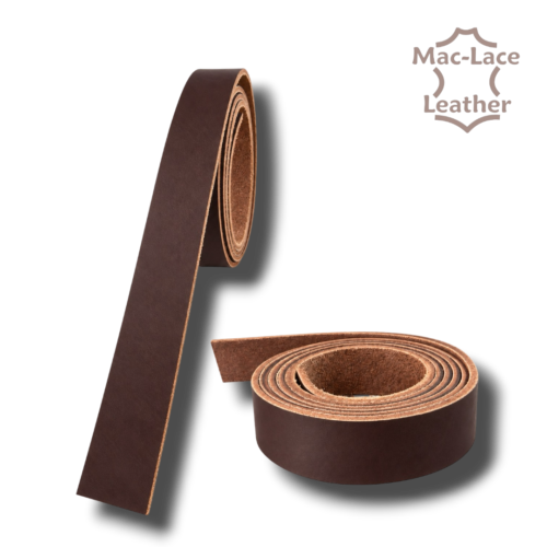Brown Wickett and Craig skirting leather straps, 4.8–5.6mm thick