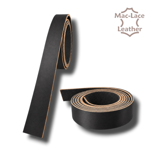 Black Wickett and Craig skirting leather straps, 4.8–5.6mm thick